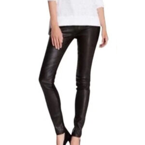 Vince Leather and Suede Black Leggings